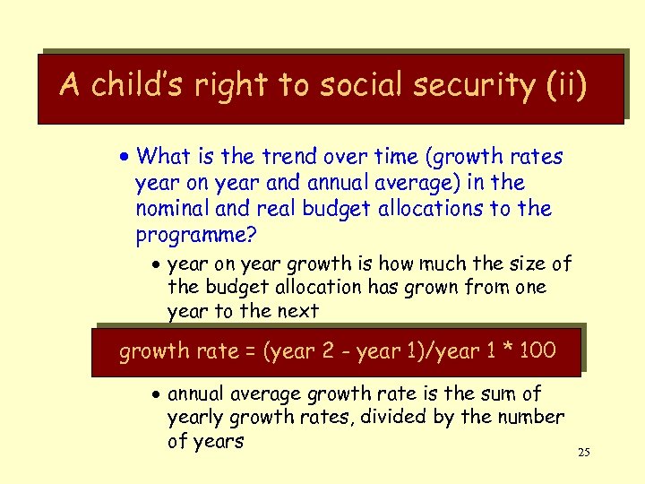 A child’s right to social security (ii) · What is the trend over time