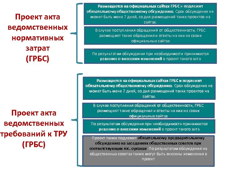 Проект акта ведомственных нормативных затрат (ГРБС) Размещается на официальных сайтах ГРБС и подлежит обязательному