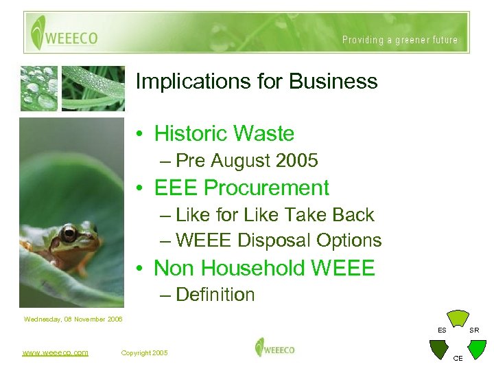 Implications for Business • Historic Waste – Pre August 2005 • EEE Procurement –