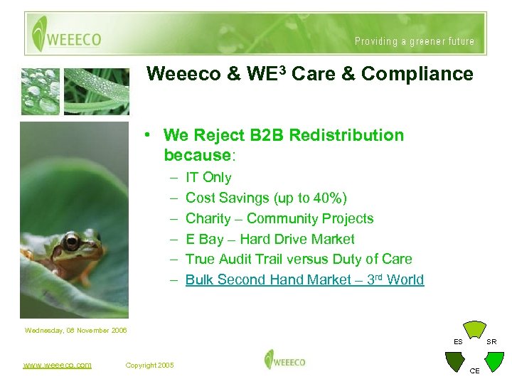 Weeeco & WE 3 Care & Compliance • We Reject B 2 B Redistribution