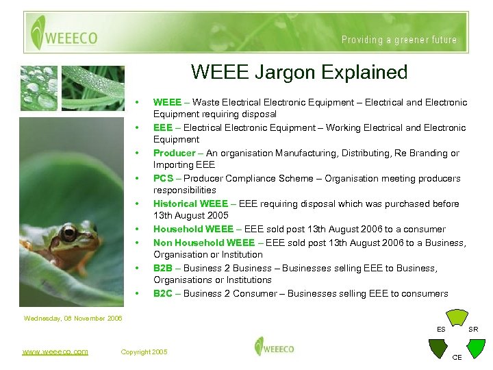 WEEE Jargon Explained • • • WEEE – Waste Electrical Electronic Equipment – Electrical