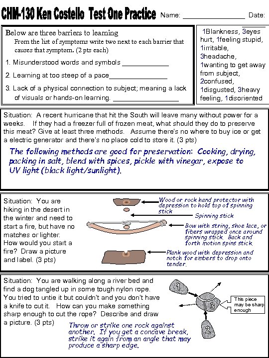Name: ________ Date: ______ 1 Blankness, 3 eyes Below are three barriers to learning