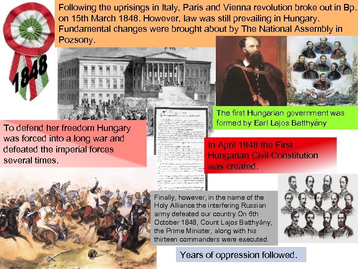 Following the uprisings in Italy, Paris and Vienna revolution broke out in Bp. on