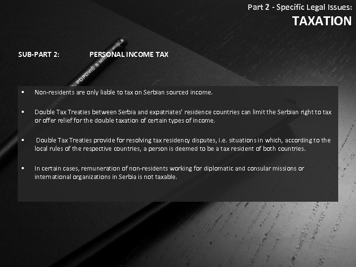 Part 2 - Specific Legal Issues: TAXATION SUB-PART 2: PERSONAL INCOME TAX § Non-residents