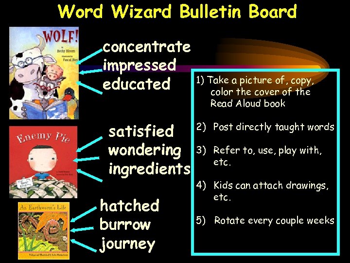 Word Wizard Bulletin Board concentrate impressed educated satisfied wondering ingredients hatched burrow journey 1)