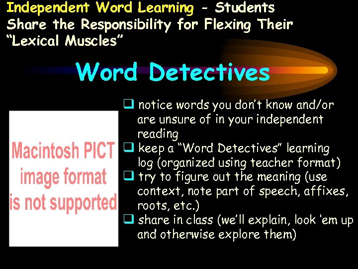 Independent Word Learning - Students Share the Responsibility for Flexing Their “Lexical Muscles” Word