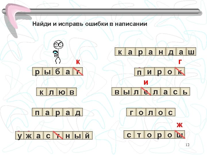 Найди и исправь ошибки в написании к ? ы б ? г р ?