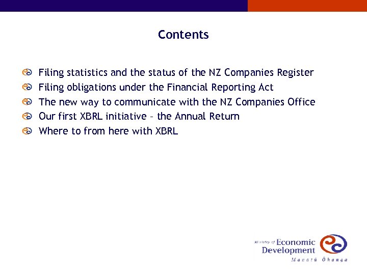 Contents Filing statistics and the status of the NZ Companies Register Filing obligations under