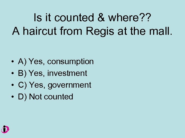 Is it counted & where? ? A haircut from Regis at the mall. •