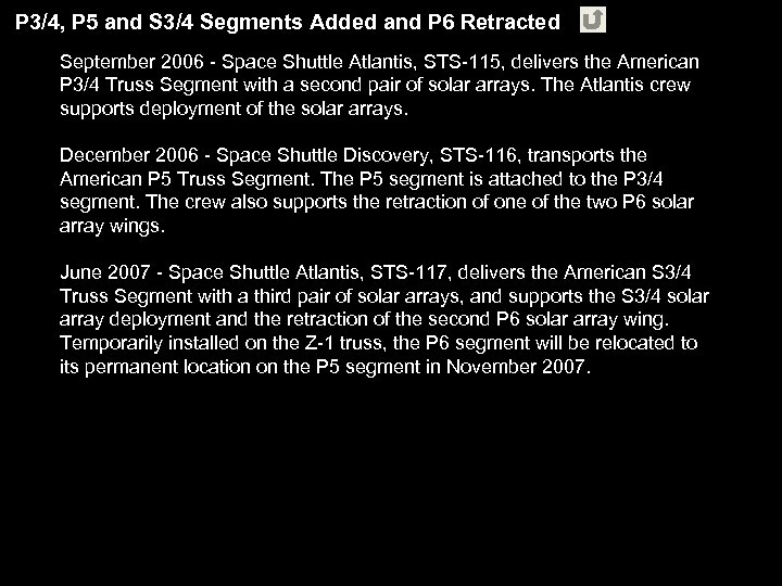 P 3/4, P 5 and S 3/4 Segments Added and P 6 Retracted September