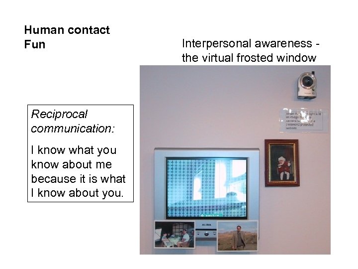 Human contact Fun Reciprocal communication: I know what you know about me because it
