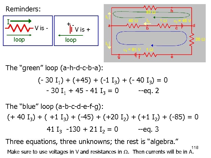 Reminders: I V is loop +- V is + loop 5 The “green” loop