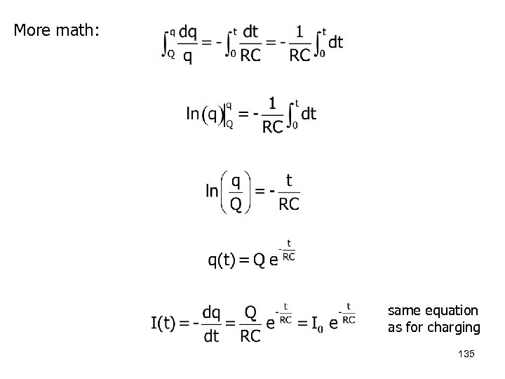 More math: same equation as for charging 135 