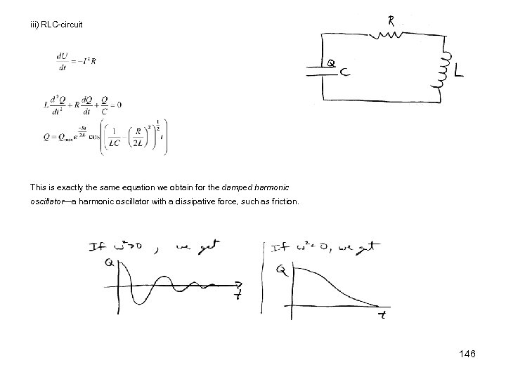iii) RLC-circuit This is exactly the same equation we obtain for the damped harmonic