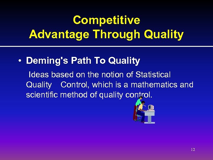 Competitive Advantage Through Quality • Deming's Path To Quality Ideas based on the notion