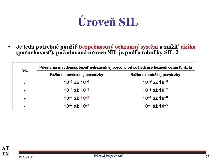 Úroveň SIL • Je teda potrebné použiť bezpečnostný ochranný systém a znížiť riziko (poruchovosť),