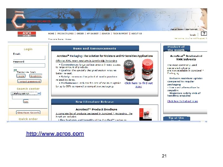 http: //www. acros. com 21 