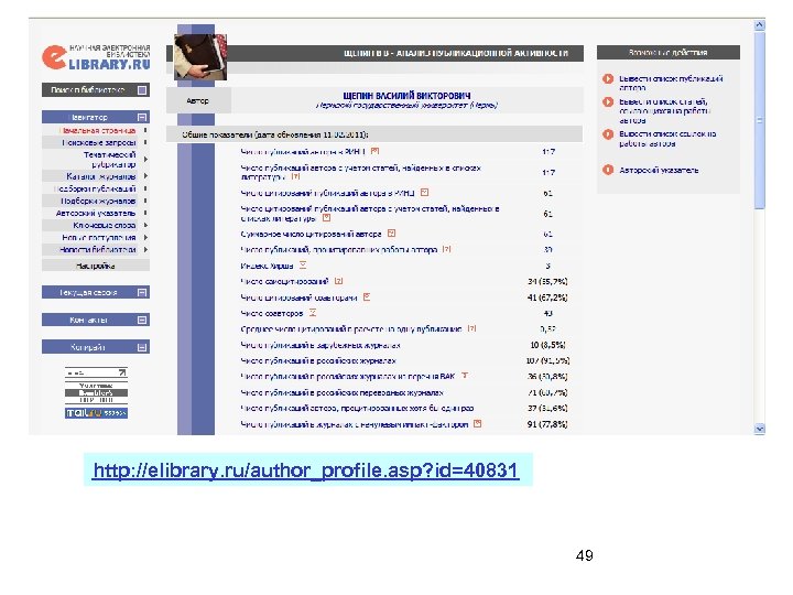 http: //elibrary. ru/author_profile. asp? id=40831 49 