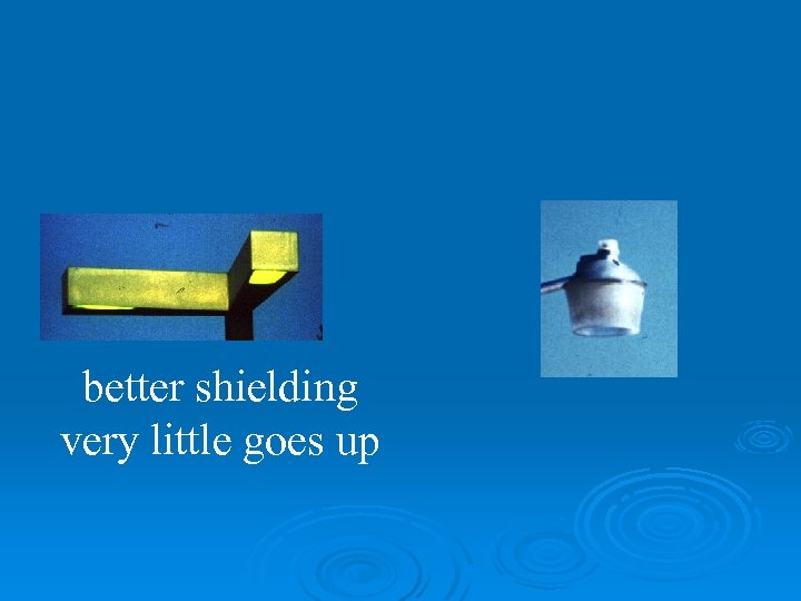 better shielding very little goes up 