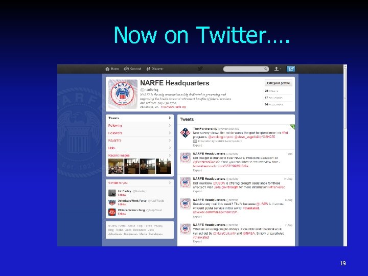 Now on Twitter…. 19 