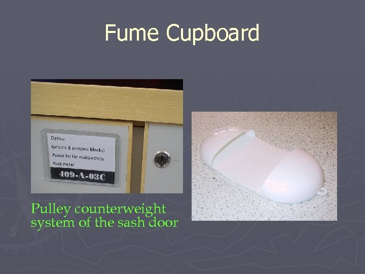 Fume Cupboard Pulley counterweight system of the sash door 
