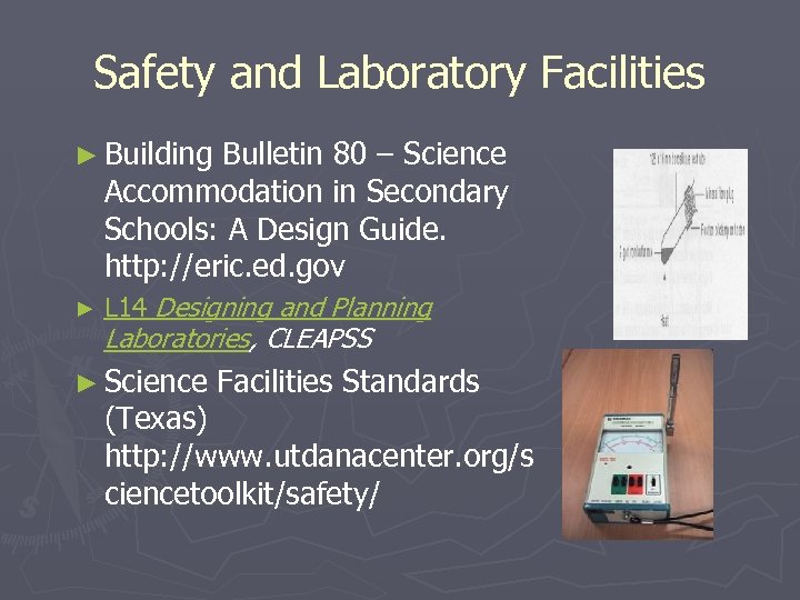 Safety and Laboratory Facilities ► Building Bulletin 80 – Science Accommodation in Secondary Schools: