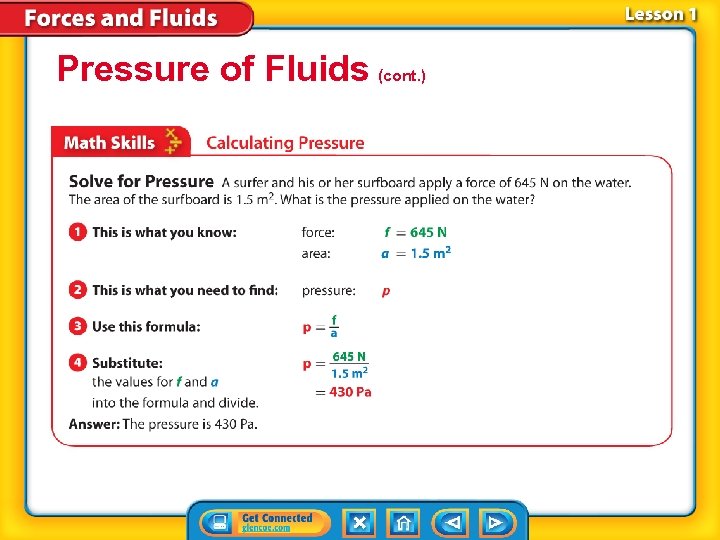 Pressure of Fluids (cont. ) 
