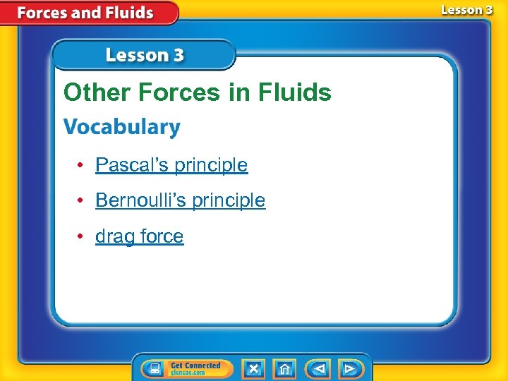 Other Forces in Fluids • Pascal’s principle • Bernoulli’s principle • drag force 