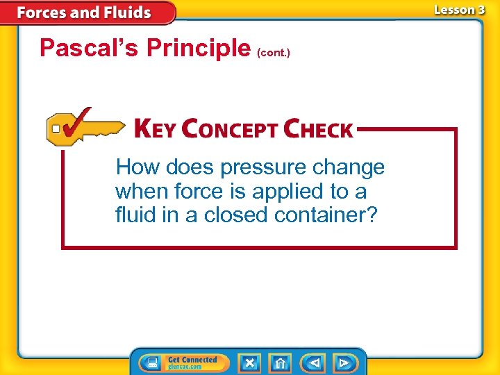 Pascal’s Principle (cont. ) How does pressure change when force is applied to a