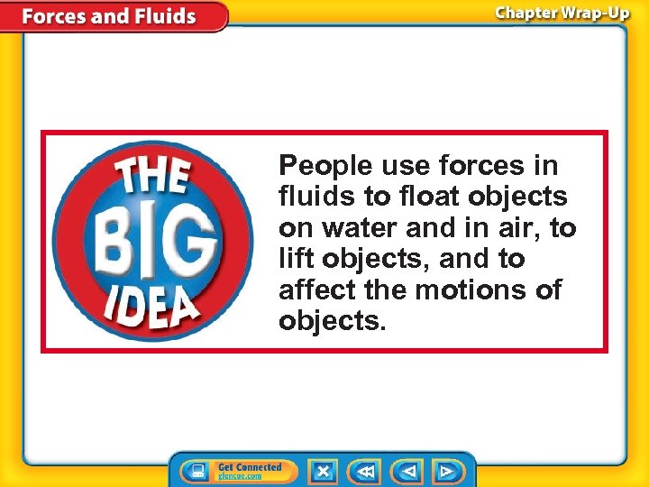 People use forces in fluids to float objects on water and in air, to