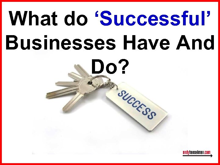 What do ‘Successful’ Businesses Have And Do? 