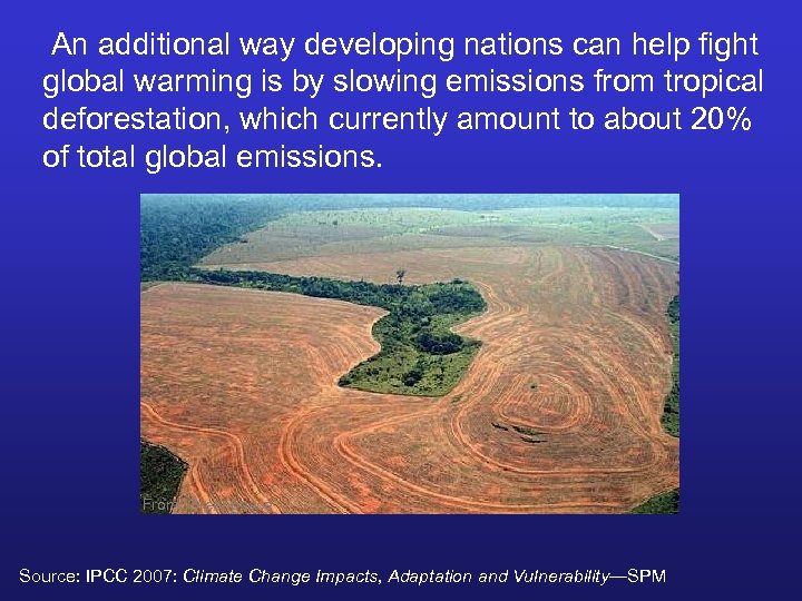 An additional way developing nations can help fight global warming is by slowing emissions
