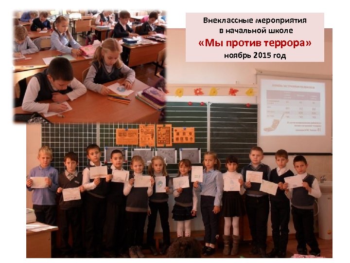 Внеклассные мероприятия в начальной школе «Мы против террора» ноябрь 2015 год 