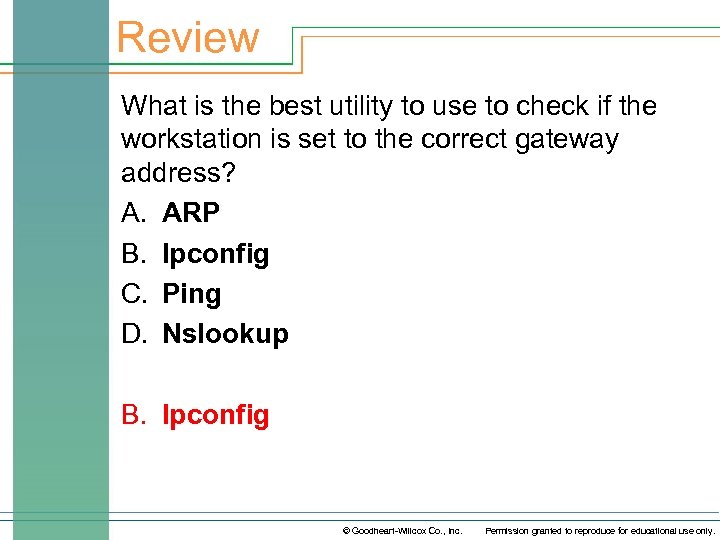 Review What is the best utility to use to check if the workstation is