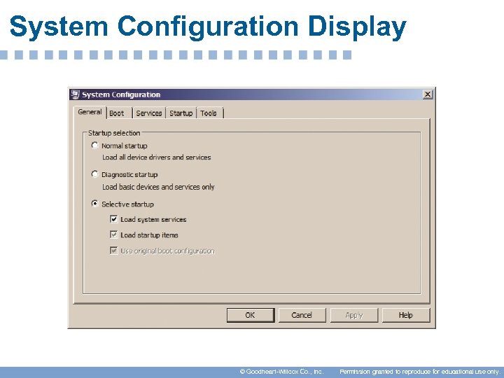 System Configuration Display © Goodheart-Willcox Co. , Inc. Permission granted to reproduce for educational