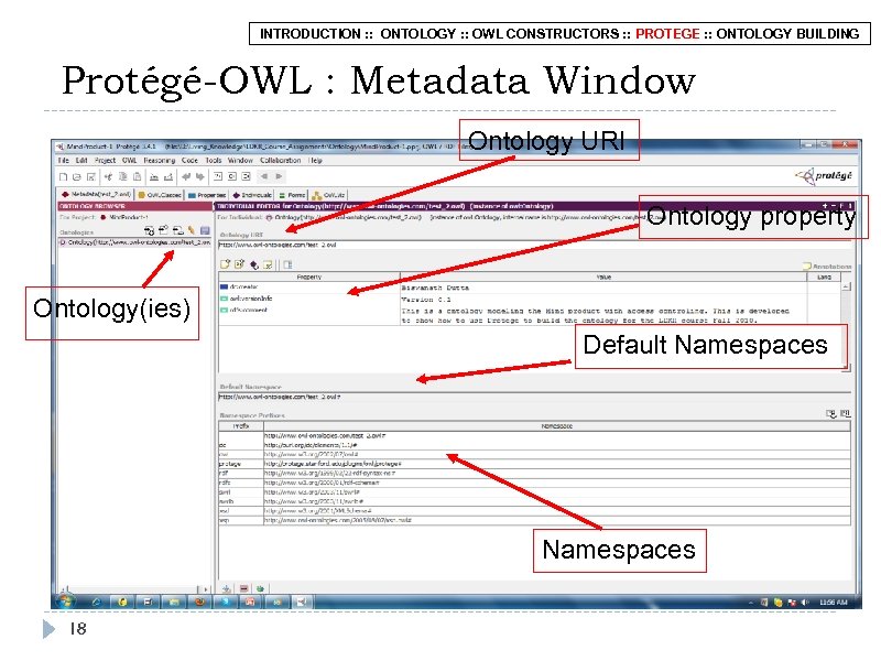 INTRODUCTION : : ONTOLOGY : : OWL CONSTRUCTORS : : PROTEGE : : ONTOLOGY