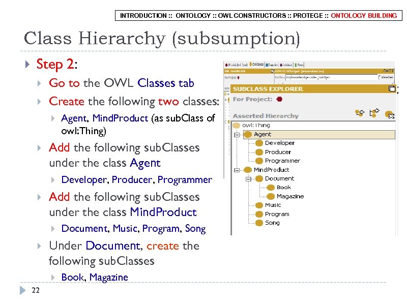 INTRODUCTION : : ONTOLOGY : : OWL CONSTRUCTORS : : PROTEGE : : ONTOLOGY