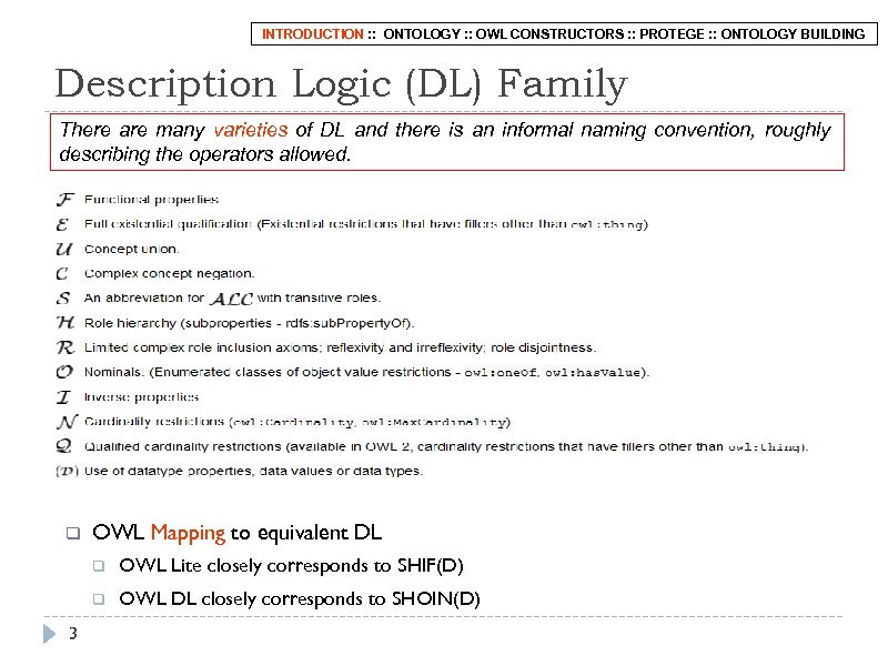 INTRODUCTION : : ONTOLOGY : : OWL CONSTRUCTORS : : PROTEGE : : ONTOLOGY