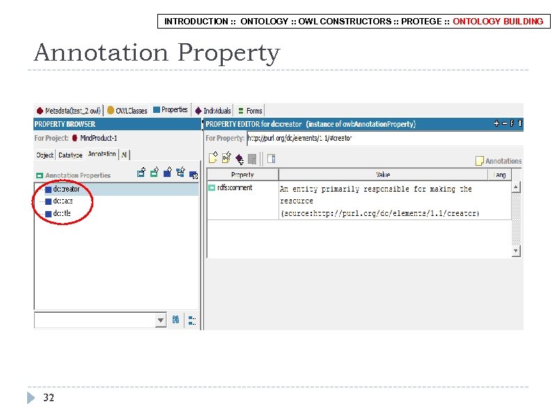 INTRODUCTION : : ONTOLOGY : : OWL CONSTRUCTORS : : PROTEGE : : ONTOLOGY
