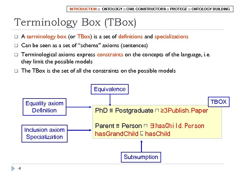 INTRODUCTION : : ONTOLOGY : : OWL CONSTRUCTORS : : PROTEGE : : ONTOLOGY