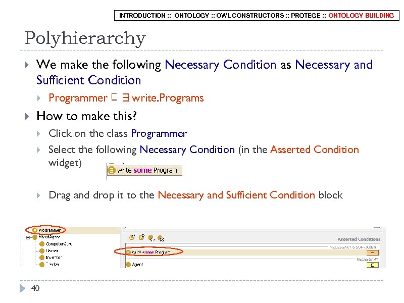 INTRODUCTION : : ONTOLOGY : : OWL CONSTRUCTORS : : PROTEGE : : ONTOLOGY