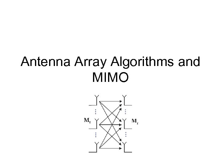 Antenna Array Algorithms and MIMO 