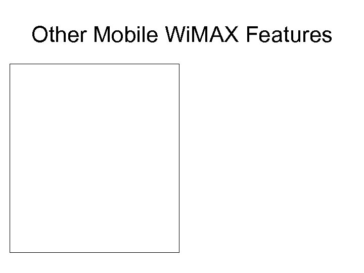 Other Mobile Wi. MAX Features 