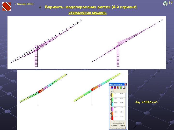 г. Москва, 2010 г. Варианты моделирования ригеля (4 -й вариант) стержневая модель As 2