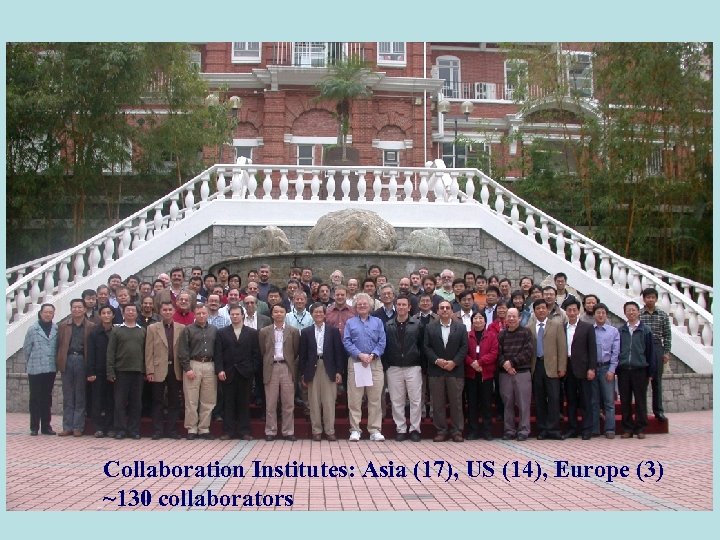 Collaboration Institutes: Asia (17), US (14), Europe (3) ~130 collaborators 