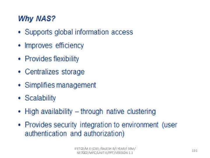 IFETCE/M. E (CSE) /RAJESH. R/I YEAR/I SEM/ NE 7002/MPC/UNIT-II/PPT/VERSION 1. 1 131 