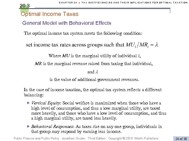 20. 3 CHAPTER 20 ■ TAX INEFFICIENCIES AND THEIR IMPLICATIONS FOR OPTIMAL TAXATION Optimal