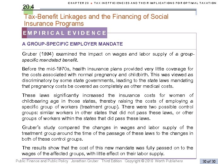 20. 4 CHAPTER 20 ■ TAX INEFFICIENCIES AND THEIR IMPLICATIONS FOR OPTIMAL TAXATION Tax-Benefit