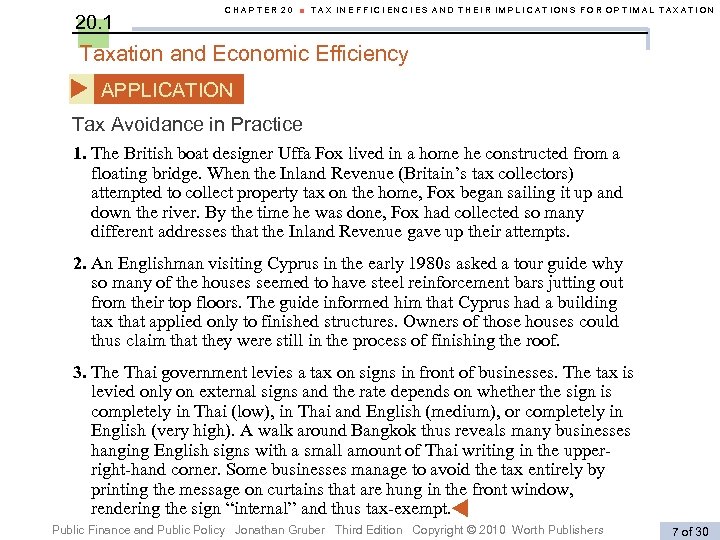 20. 1 CHAPTER 20 ■ TAX INEFFICIENCIES AND THEIR IMPLICATIONS FOR OPTIMAL TAXATION Taxation