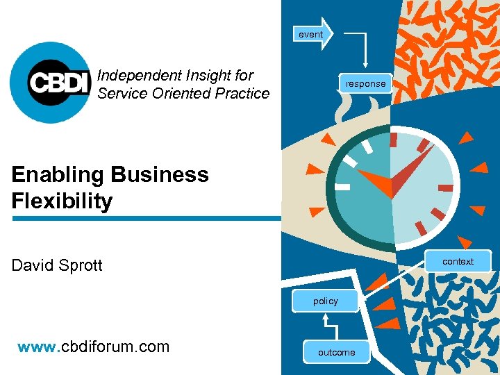 event Independent Insight for Service Oriented Practice response Enabling Business Flexibility David Sprott context